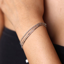 Triple Layer Silver Bracelet