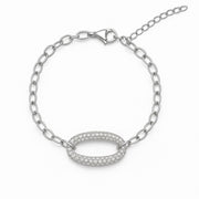Celestia Oval Silver Bracelet