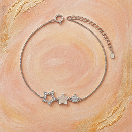 Celest Tri Charm Silver Bracelet