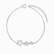 Celest Tri Charm Silver Bracelet