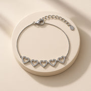 Hearts In Harmony Silver Bracelet