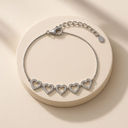 Hearts In Harmony Silver Bracelet