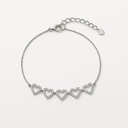 Hearts In Harmony Silver Bracelet