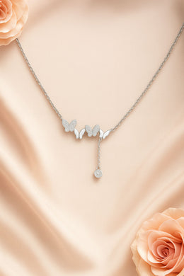 Flutterfall Silver Necklace