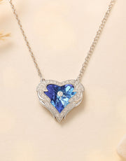 Ocean Blue Heart Silver Pendant