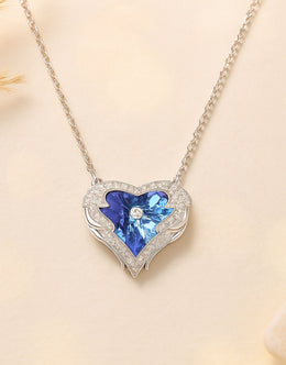 Ocean Blue Heart Silver Pendant