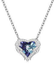 Ocean Blue Heart Silver Pendant