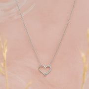 Open Grace Heart Silver Pendant