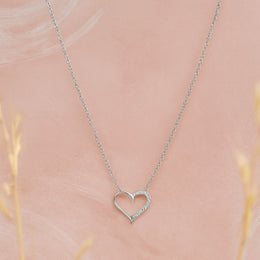 Open Grace Heart Silver Pendant