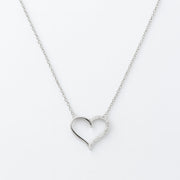 Open Grace Heart Silver Pendant