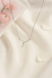 Geometric Bar Silver Necklace