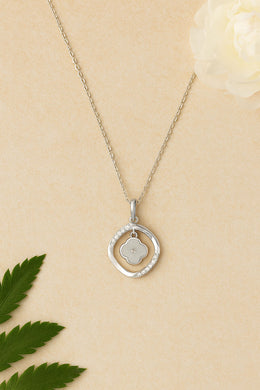 Mother of Pearl Flower Silver Pendant