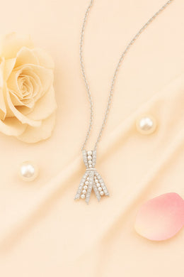 Pearl Ribbon Silver Pendant