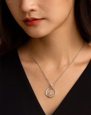 Rose Gold Flower Silver Pendant