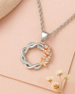 Floral Wreath Silver Pendant