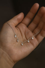 Dangle Oval Silver Necklace