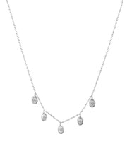 Dangle Oval Silver Necklace