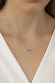 Baguette-Cut Silver Pendant