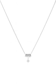 Baguette-Cut Silver Pendant