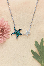 Dual Starfish Silver Pendant