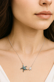 Dual Starfish Silver Pendant