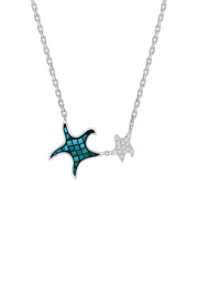 Dual Starfish Silver Pendant