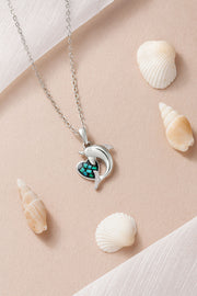 Dolphin & Heart Silver Pendant