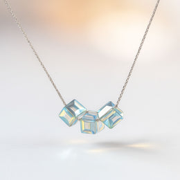 Tri Cube Silver Necklace