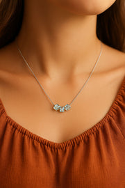 Tri Cube Silver Necklace