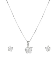 Butterfly Whisper Silver Pendant Set