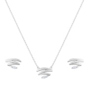 Modern Marquise Silver Pendant Set