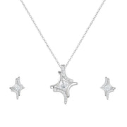 Twinkling Starburst Silver Pendant Set