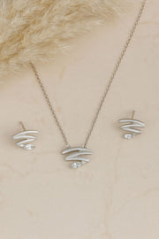 Modern Marquise Silver Pendant Set