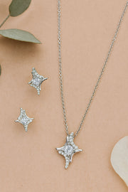 Twinkling Starburst Silver Pendant Set