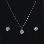 Crystal Aura Silver Pendant Set