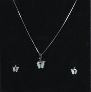Butterfly Whisper Silver Pendant Set