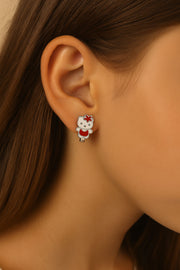 Cute Kitty Silver Studs