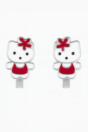 Cute Kitty Silver Studs