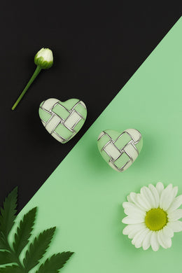 Enamel Heart Silver Earring
