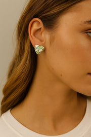 Enamel Heart Silver Earring