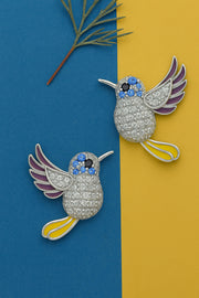 Humming Bird Silver Earring
