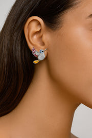 Humming Bird Silver Earring