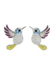 Humming Bird Silver Earring