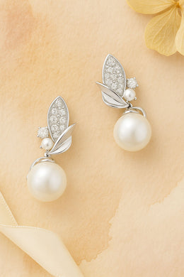 Pearl Drop Silver Earrings