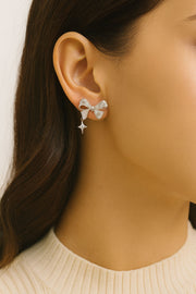 Star Dangle Bow Silver Stud