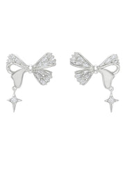 Star Dangle Bow Silver Stud