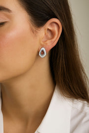 Abstract Open-Shape Silver Earring
