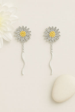 Daisy Drop Silver Studs