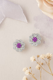 Floral Knot Silver Earring