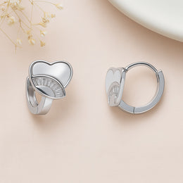Heart Huggie Silver Earring